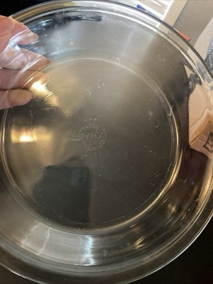 PYREX VINTAGE CLEAR GLASS 9 INCH PIE PLATE DISH #208 USA Baking VTG Pyrex