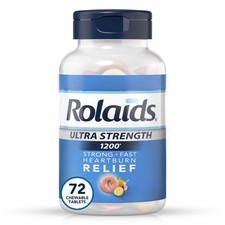 Rolaids Ultra Strength Antacid Chewable Tablets, Assorted Fruit, 72-Count