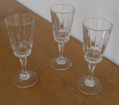 3 x Luminarc 'Victoria' Sherry  Glasses - 14.5 cm Tall - VGC