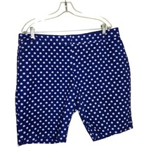 Boden 9" Richmond Shorts Lapis Spot Star Stretch Pockets Women Plus 16