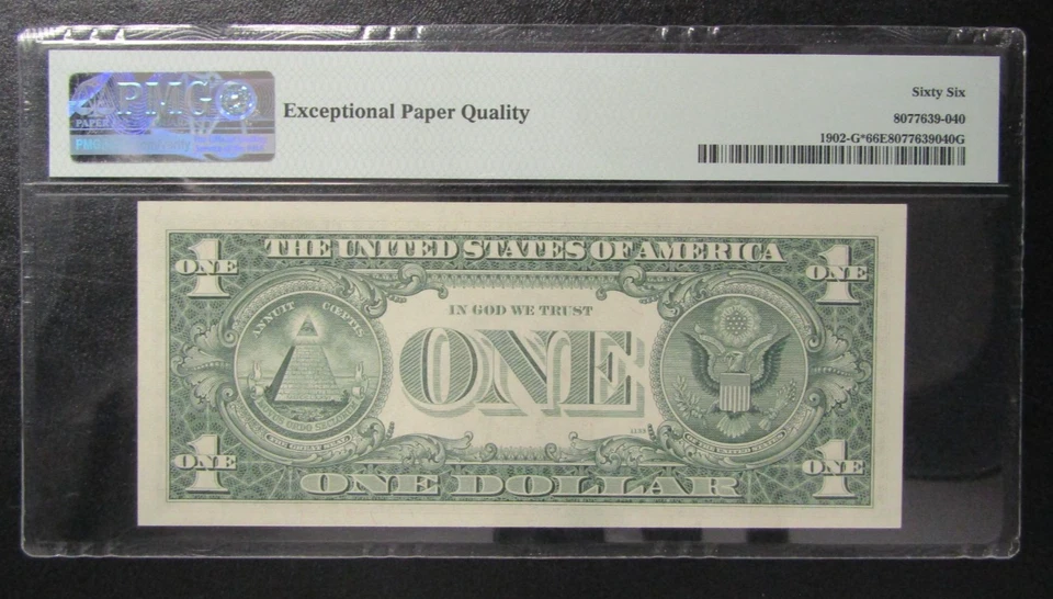 1963 B $1 Federal Reserve Star Note Chicago Barr FR#1902-G PMG 66 - Image 2 of 2