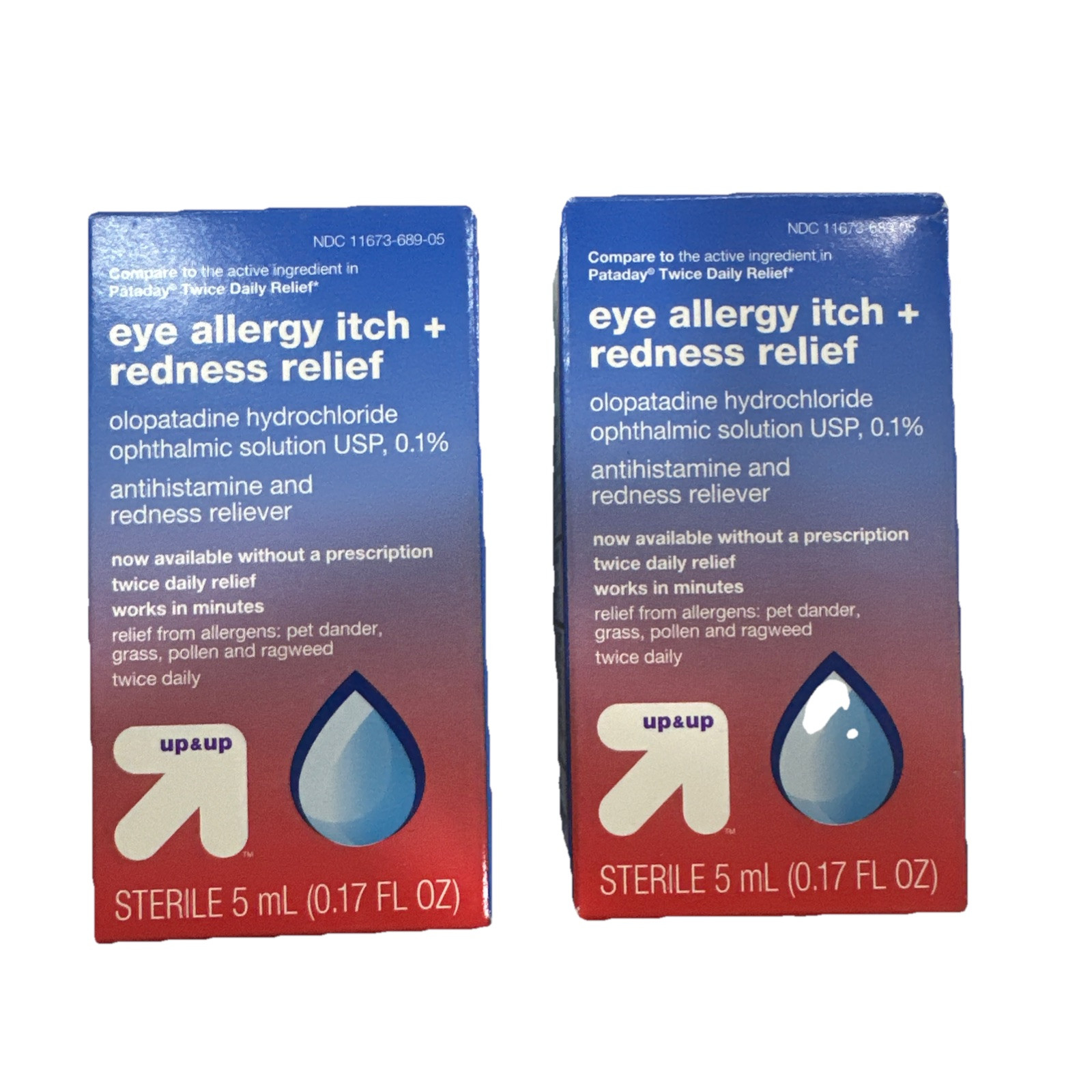 ( 2 PACK)Eye Allergy Relief Antihistamine and Redness Reliev