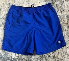 LL Bean Mens Supplex Shorts Swim Trunks Sz Large Lined Drawstring Blue 8  Inseam