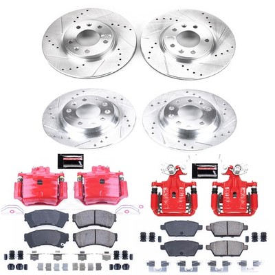 PowerStop Z23 Daily Driver Carbon-Fiber Ceramic Pads Drilled & Slotted Rotor & C