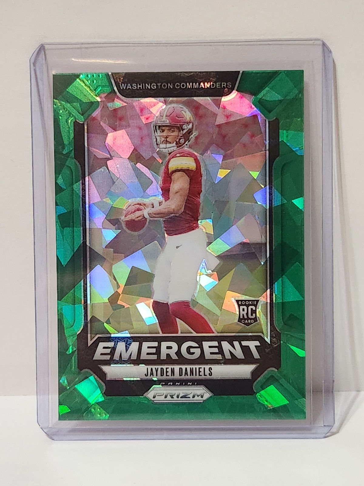 2024 Panini Prizm Emergent Jayden Daniels Green Ice Rookie Commanders RC #2