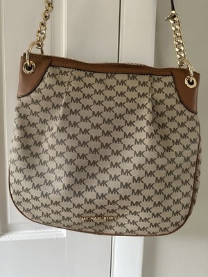 Michael Kors  Large Convertible Shoulder Crossbody Bag  with brown leather trim