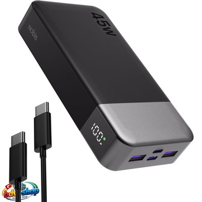 Externe Power Bank 20000mAh 45W PD Schnellladegerät USB-C Schwarz