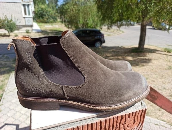 Men Ecco Boots Brown Suede 42 #3PZM