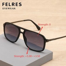 Bifocal Tinted Reading Glasses Men Women Square Outdoor Sunglasses UV Protection