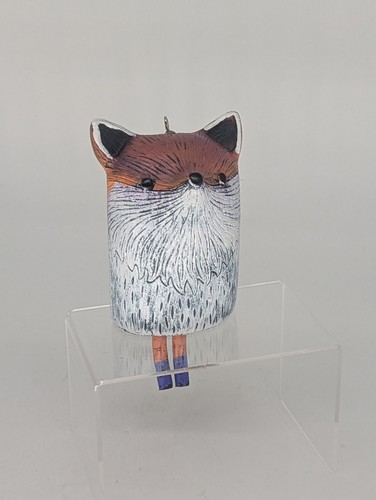 Fox Shaped Hanging Wind Decor Resin 6.25" Tall Legs Free Moving