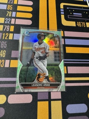 2023 Bowman Chrome 1st Refractor Leandro Arias Lunar Glow #BCP-84 Baltimore MLB