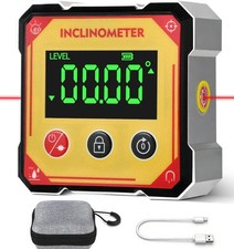 Digital Angle Finder with Laser, 4-side Electronic Strong Magnetic Angle Gauge,