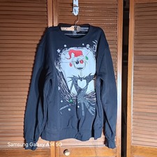 DISNEY Nightmare Before Christmas Medium Black Light Up Sweatshirt Jack 24 P2P