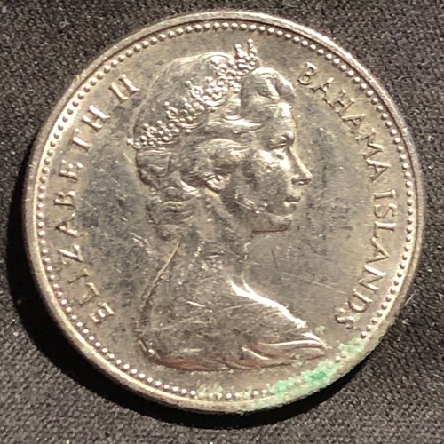 1966 Bahamas 25 Cents Copper-Nickel Coin - XF (Extra Fine) condition