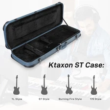 Ktaxon Hard Case for ST TL 170 Style Electric Guitar With Protective Sleeve Blue