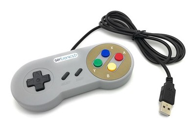 USB Controller im SNES Design grau für Windows Mac Linux Raspberry Pi RetroPie
