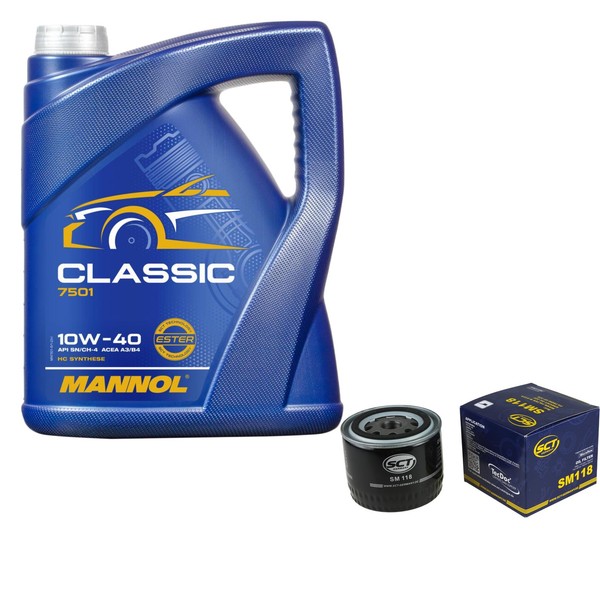 SCT Inspektionspaket 5L Mannol 10W-40 FüR Volvo 480 E 440 K 1.7 1.8 2.0 460 L-image