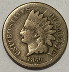 1860 Round Bust Indian Head Cent Exact Coin Imaged #IND252