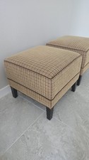 Brown upholstered Ethan Allen Ottomans, Gently Used; Excellent condition.