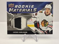 2020-21 Upper Deck #RM-LC Lucas Carlsson Rookie Materials
