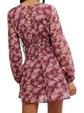 Free People NWT Keep You Long Sleeve Cotton Floral Minidress Size Small