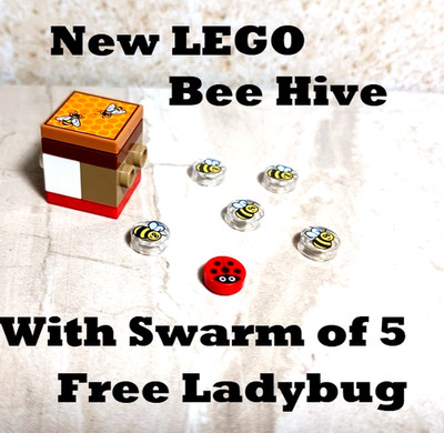 New LEGO Beeshive Beehive Bee Hive Swarm of Bees Ladybug Honeycomb Printed Bug