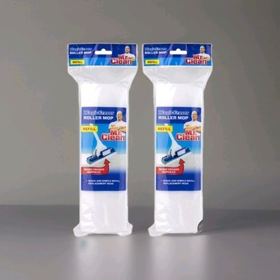 2 Pack Mr. Clean Magic Eraser Blue & White Roller Mop Refill NEW & SEALED