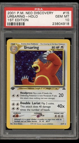 Ursaring (1st Edition) graded PSA 10 for sale on eBay