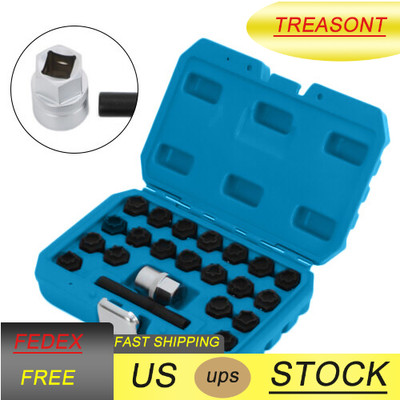 22Pcs Wheel Locking Key Set Wheel Rim Lug Nut Master Removal Tool Kit Anti-theft