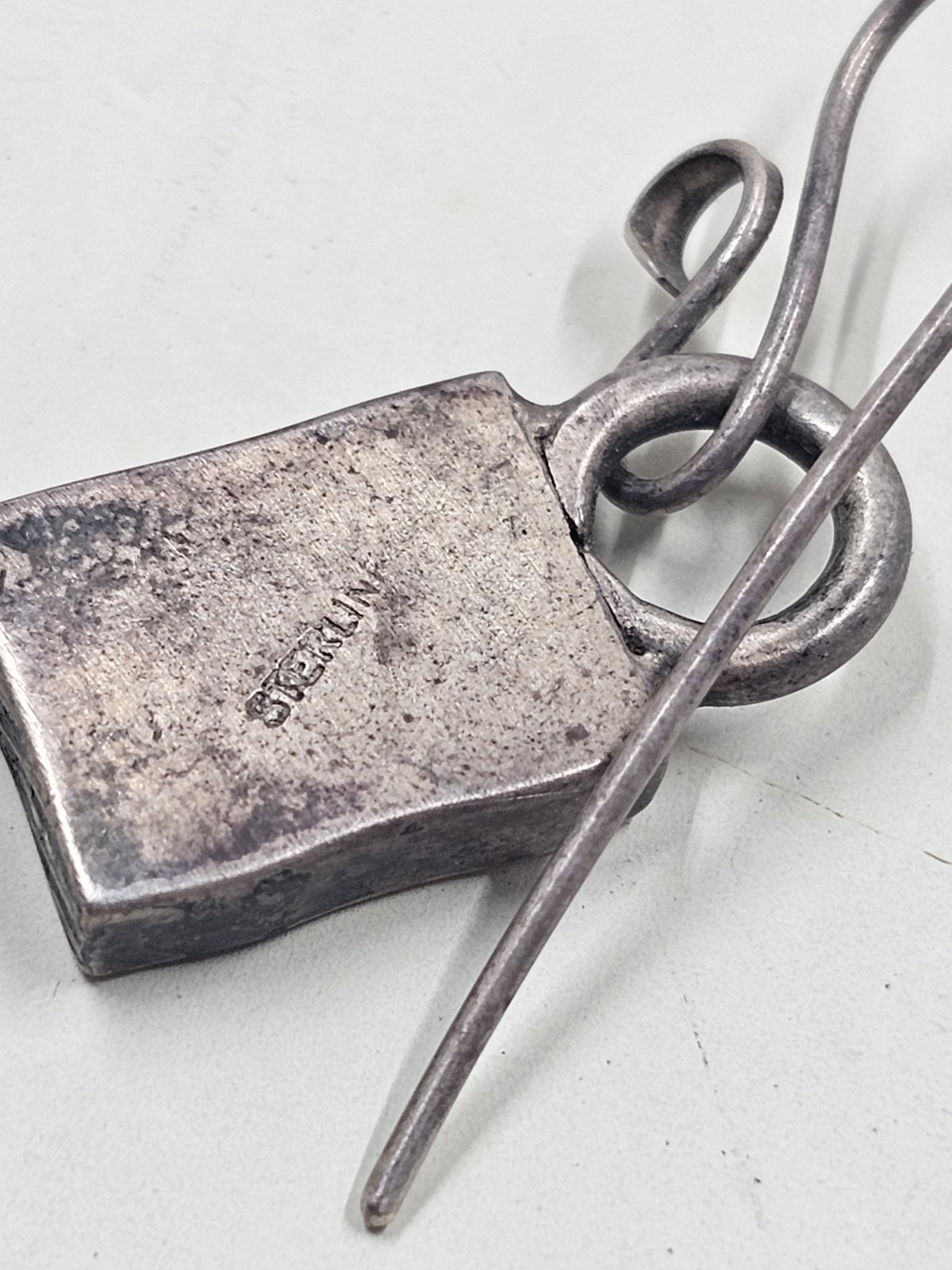 Sterling Silver Cutout Cross Rectangle Dangle Ear… - image 5