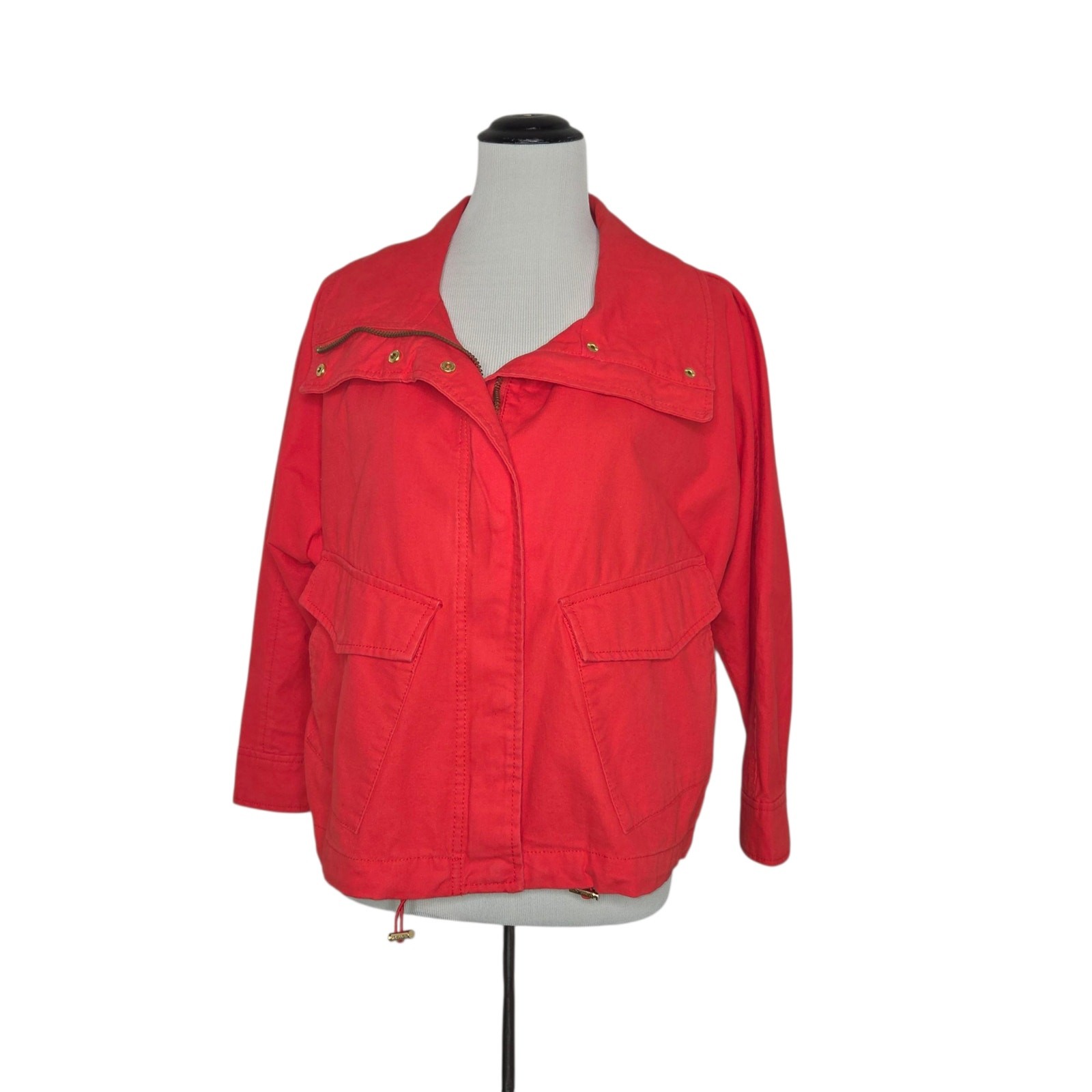 Michael Kors Bold Orange Cropped Canvas Jacket Sz… - image 2