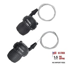 Twist Grip Shifter 3x7 3x6 MTB Pair 3 6 speed-No Grips