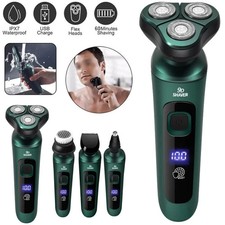 USB Rechargeable Cordless Mens Electric Rotary Shaver Razor Sideburn Trimmer