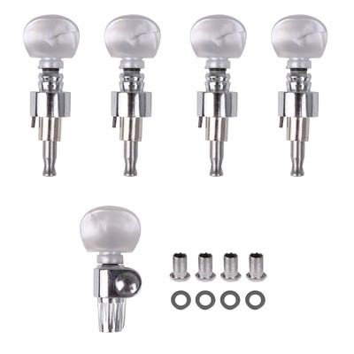 BQLZR Chrome 5 String Banjo Geared Machine Head with Pearled Pegs Tuner Peg Gear