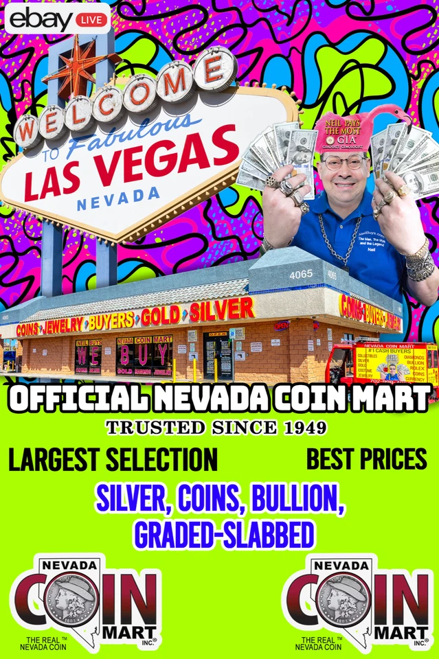 $ OFFICIAL NEVADA COIN MART $ SILVER, COINS, BULLION, GRADED-SLABBED $ #J