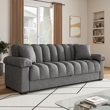 3/4 Seater Convertible sofa Bed with Storage Modern Velvet Fabric Lounge Couch