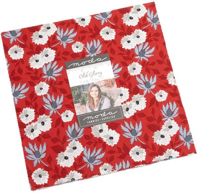 Moda Old Glory Layer Cake By Lella Boutique Floral Star Stripe Spot 100% Cotton