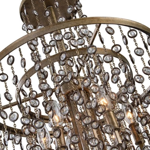 Uttermost Valka 19"W Silver Swedish iron 6-Light Chandelier - Picture 4 of 8