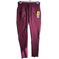 Carhartt Force Cross-Flex Slim Leg Scrub Pants Women XS Regular Wine MP2910-W