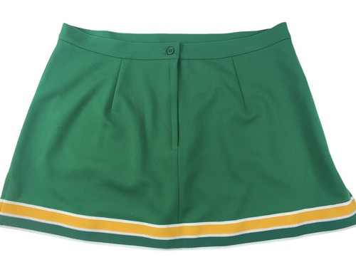 XXL Adult 2XL Cheerleader Cheer Uniform Skirt 37" Waist Green Gold NEW Sample - Picture 4 of 5