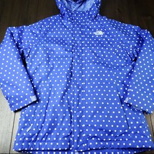 The North Face Hyvent Girls Jacket Blue/Purple Polka Dot Sz XL 18 FLAW