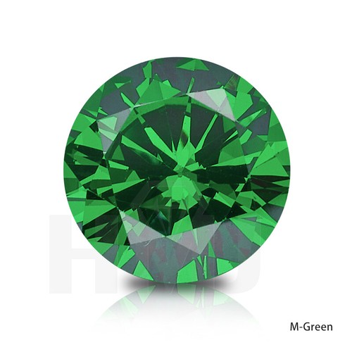 100pcs 0.8~15mm Round Cut Green Loose Cubic Zirconia 5A CZ stone Birthstone DIY - Picture 14 of 15
