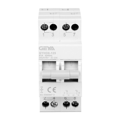 GEYA 2P 63A Dual Power Umschalter Manuell Din-Schienen-Montage 240VAC