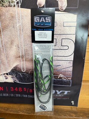 Gas Bowstrings Hoyt VTM 31 FLO GREEN AND BLACK Strings With Black Speed Nocks