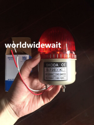 Industrial Housing DC 24V Flashing Red Light Signal Warning Lamp Plastic S-72E #