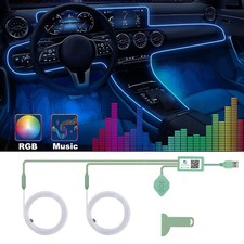 2m Car Rgb Interior Ambient Led Strip Light App Music Control Atmosphere Lamps