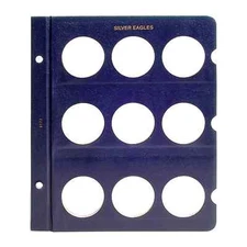 WHITMAN Blue Classic #9172 Blank Album Page for American Silver Eagle 1$ ASE