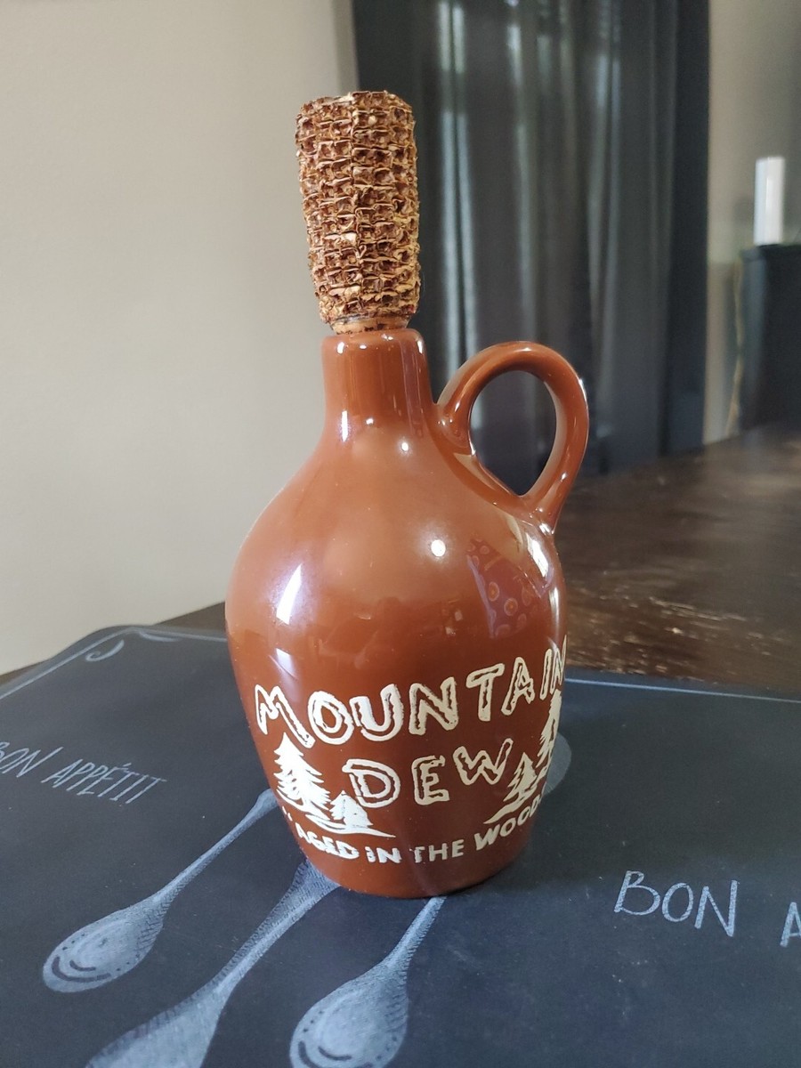 HTF Vintage Brown Stoneware Mountain Dew Bottle Jug Original
