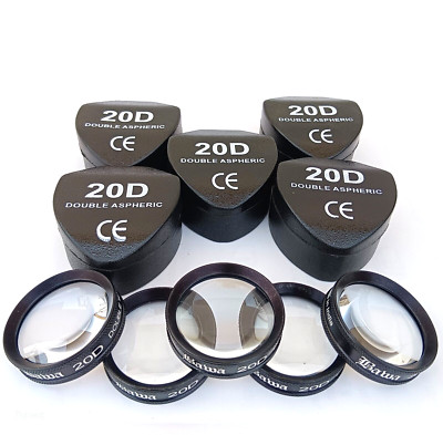 Accurate 20D Double Aspheric Lens 5 Piece Black Colour With Free Shipping