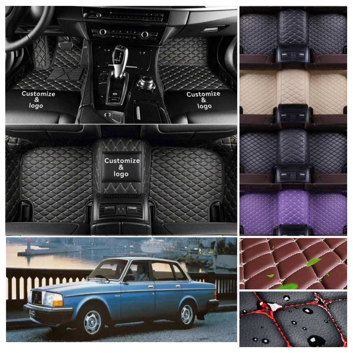 Volvo 240 EX30 Custom Fit PU Leather Waterproof Car Floor Mats